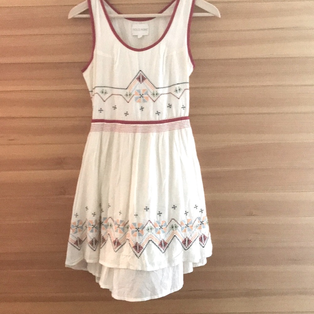 Dolls Point Gauze Dress Embroidery Cross-stitch Design Baby Doll Tank Dress UO